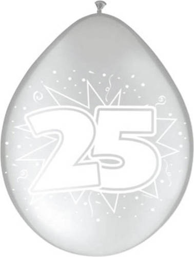 Pakhuis Ballonnen 25 jaar - 8 stuks - zilverkleurig