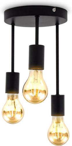 B.K.Licht Plafondspot BK_DS1458 Deckenlampe, Retro, Schwarz matt, Metall