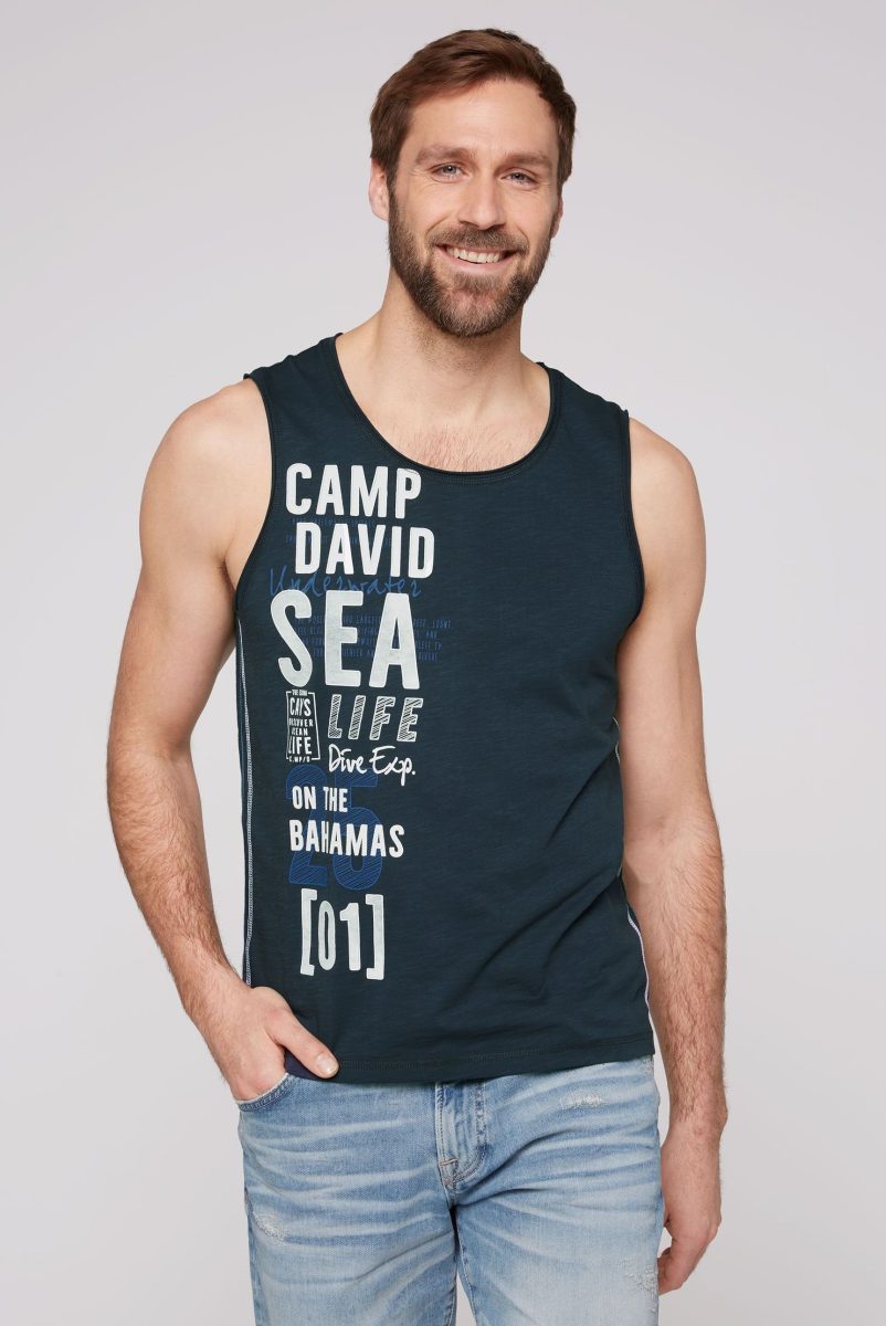 CAMP DAVID Tanktop met logoprint