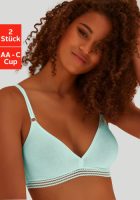 PETITE FLEUR Bh zonder beugels Basic bh in sierlijke triangel-look, basic dessous (set, 2-delig, Set van 2 - Set van 2)