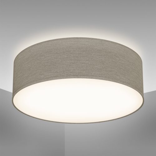 B.K.Licht Plafondlamp BK_SD1217 Deckenlampe, Stoffschirm, Taupe, E27-Fassung