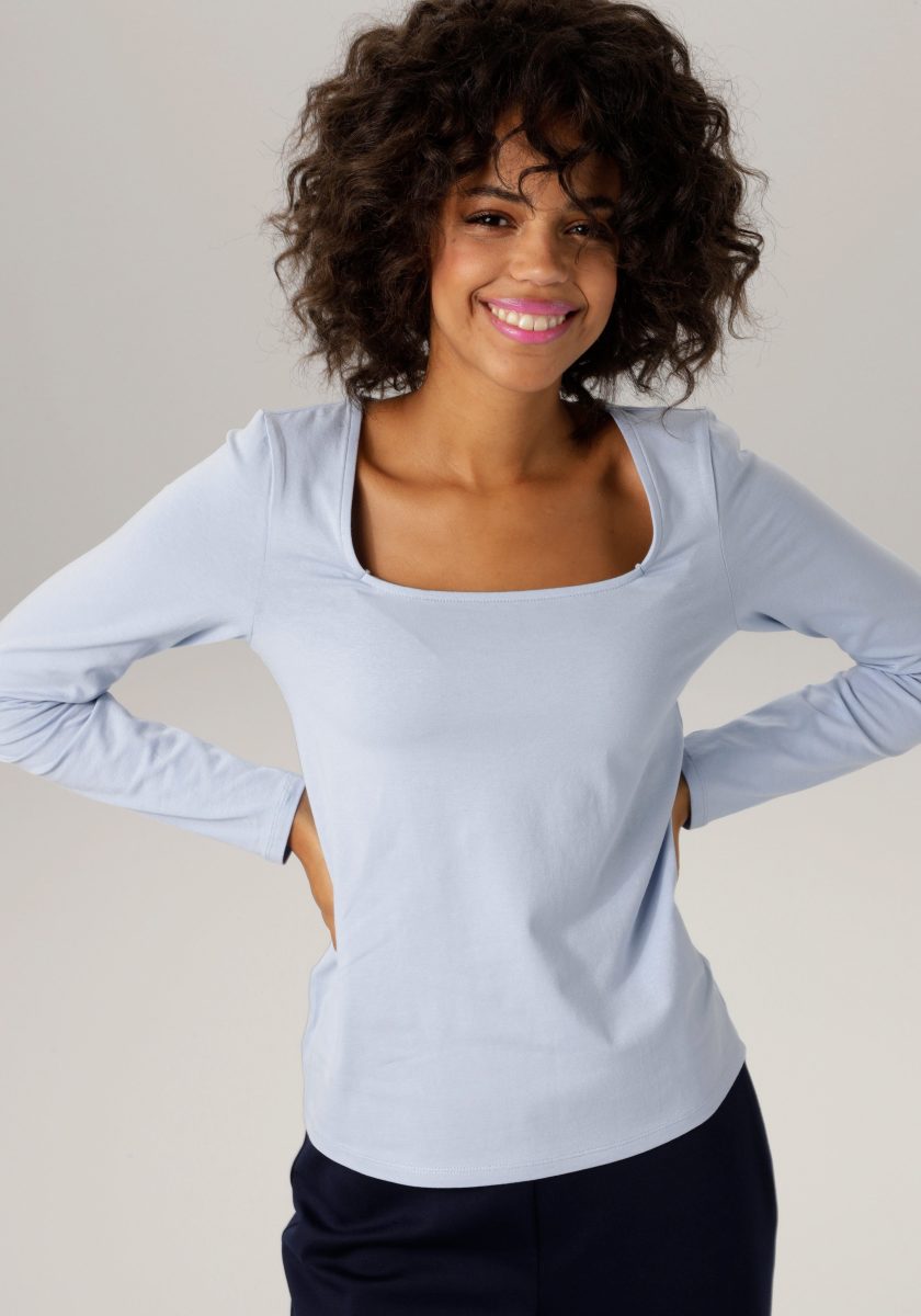 Aniston CASUAL Shirt met lange mouwen met carréhals