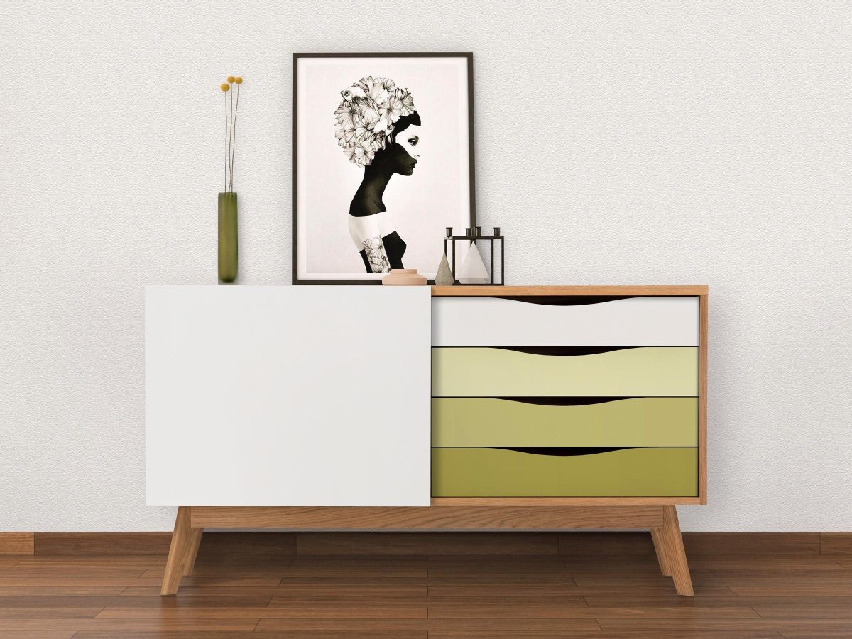 Woodman Dressoir Hilla Breedte 130 cm, in trendy Scandinavische look, onderstel van eiken