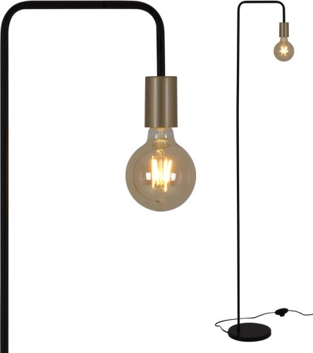 näve Staande lamp Modo E27 max. 40 W, zwart/goud, voetschakelaar, h: 150 cm, b: 20,5 cm (1 stuk)