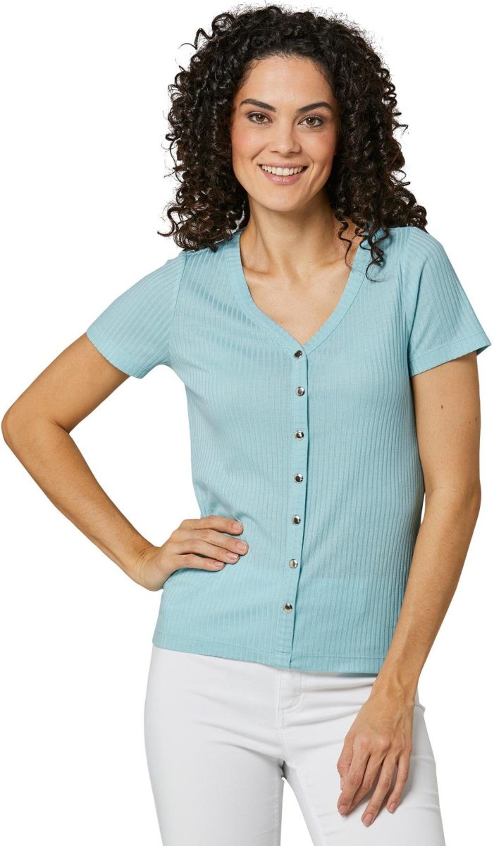 CREATION L PREMIUM Shirt met V-hals Lyocell-shirt (1-delig)