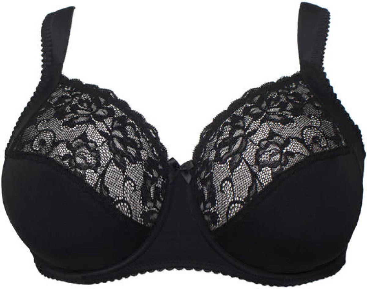 Plaisir +size beugelbh Sofia met kant zwart