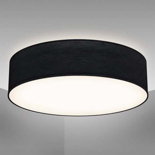 B.K.Licht Plafondlamp BK_SD1220 Deckenlampe, Ø38 cm, Stoffschirm Schwarz, 2x E27-Fassung