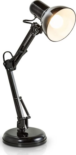 B.K.Licht Tafellamp BK_TL1080 Retro Schreibtischlampe, mit Gelenk-Arm, Metall, Schwarz