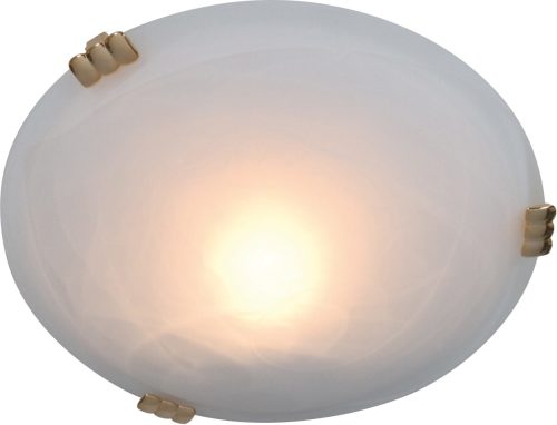 näve Led-plafondlamp Led-plafondlamp, 1x E27 max. 40 W, messing/wit-gesatineerd