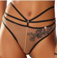 Jette Joop String met een fijn motiefje in tattoo-look en bandjes-look