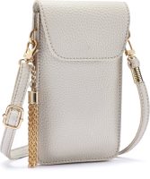 Lascana Schoudertas Mini bag, tasje voor de mobiele telefoon met kijkvenster en afneembaar kwastje VEGAN