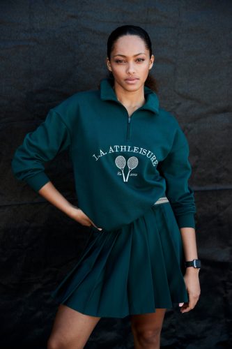 active by Lascana Sweatshirt Tennis met staande kraag en ritssluiting