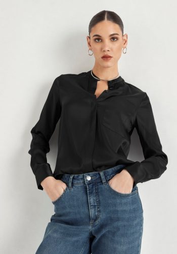 HECHTER PARIS Zijden blouse met zak voor - nieuwe collectie