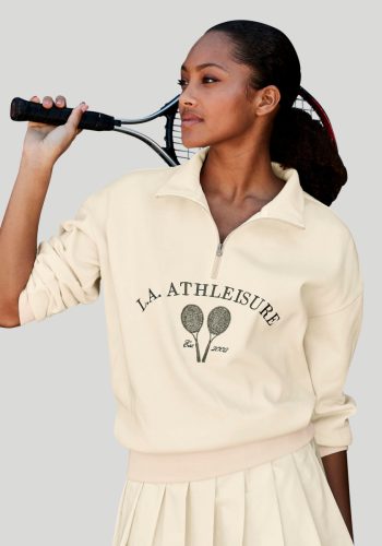 active by Lascana Sweatshirt Tennis met staande kraag en ritssluiting