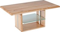 Vierhaus Salontafel Viola Salontafel, massief hout, planchet glas gesatineerd, verrijdbaar