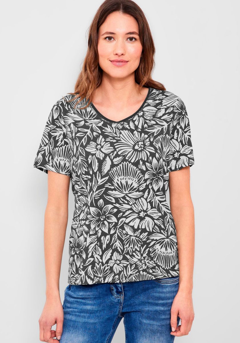 CECIL T-shirt met zomerse all-over print