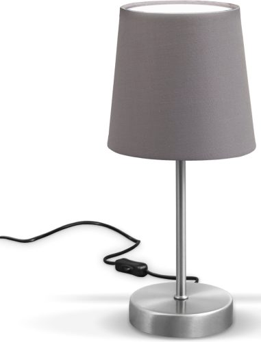 B.K.Licht Tafellamp BK_TL1197 Tischlampe, Grau, mit Stoffschirm, E14-Fassung