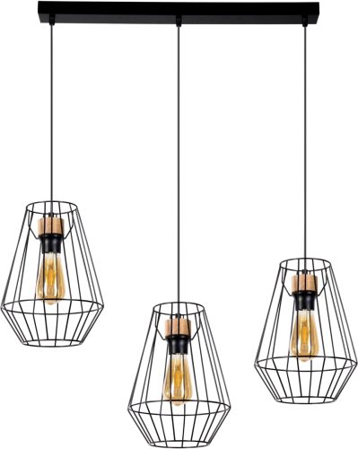 BRITOP LIGHTING Hanglamp ENDORFINA Decoratieve lamp van metaal met elementen van eikenhout (1 stuk)