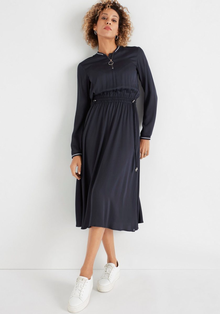 HECHTER PARIS Midi-jurk met elastische tailleband
