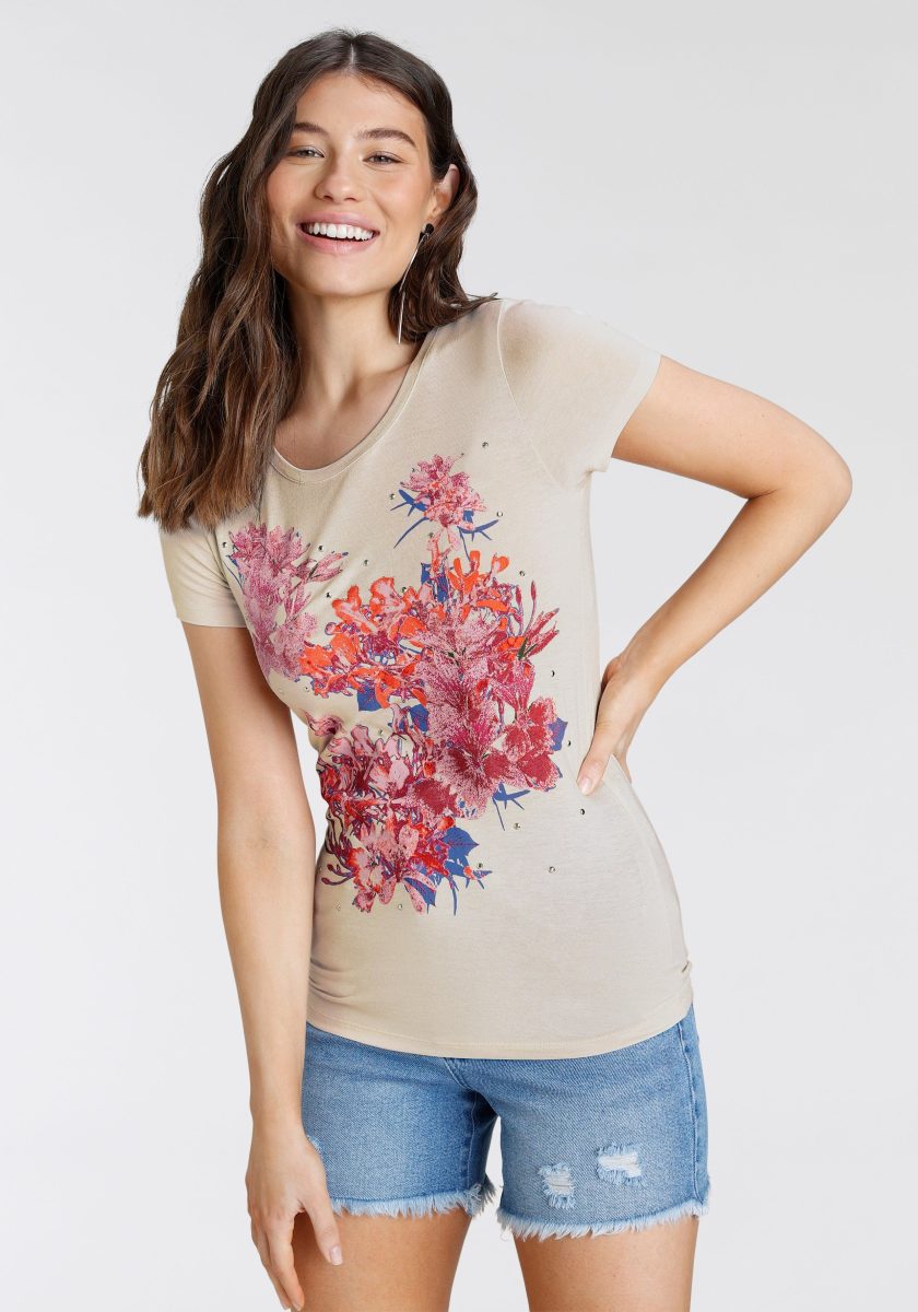 Laura Scott T-shirt met glinstersteentjes