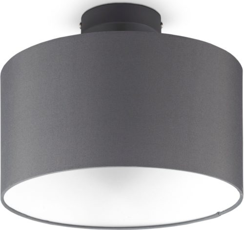 B.K.Licht Plafondlamp BK_SD1421 LED Deckenlampe, mit Stoffschirm Ø30cm, Grau, E27-Fassung