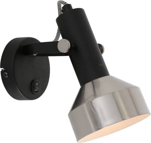 Mexlite Acier wandlamp staal metaal kapdiameter: 11 cm