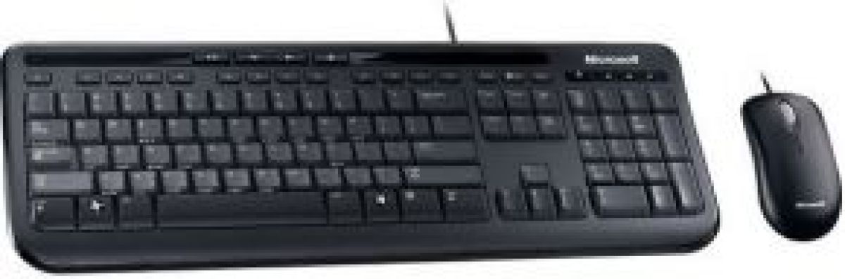 Microsoft Wired Desktop 600 toetsenbord Inclusief muis USB Zwart