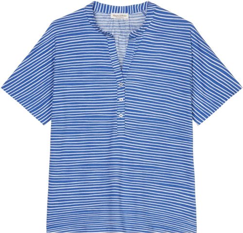 Marc O'Polo top met all over print blauw/wit