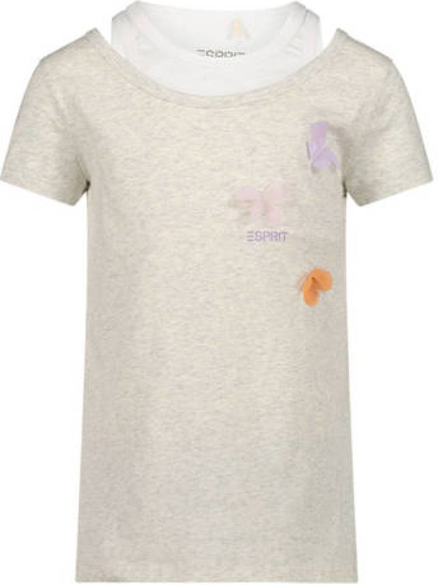 Esprit T-shirt met printopdruk grijs