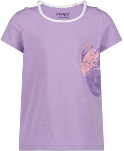 Esprit T-shirt met printopdruk paars