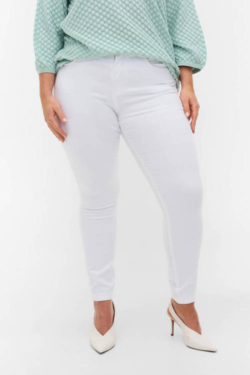 Zizzi high waist slim fit jeans AMY wit
