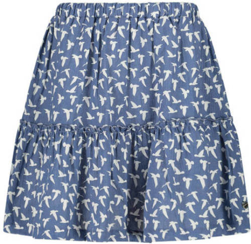 Esprit rok met all over print blauw/wit