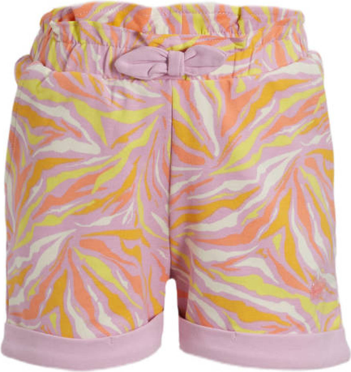Orange Stars sweatshort Mona met all over print lila/geel