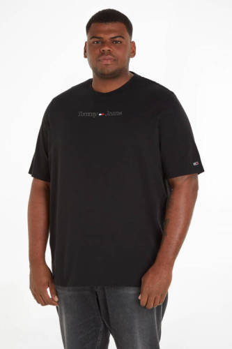 Tommy Jeans Big & Tall T-shirt met logo zwart