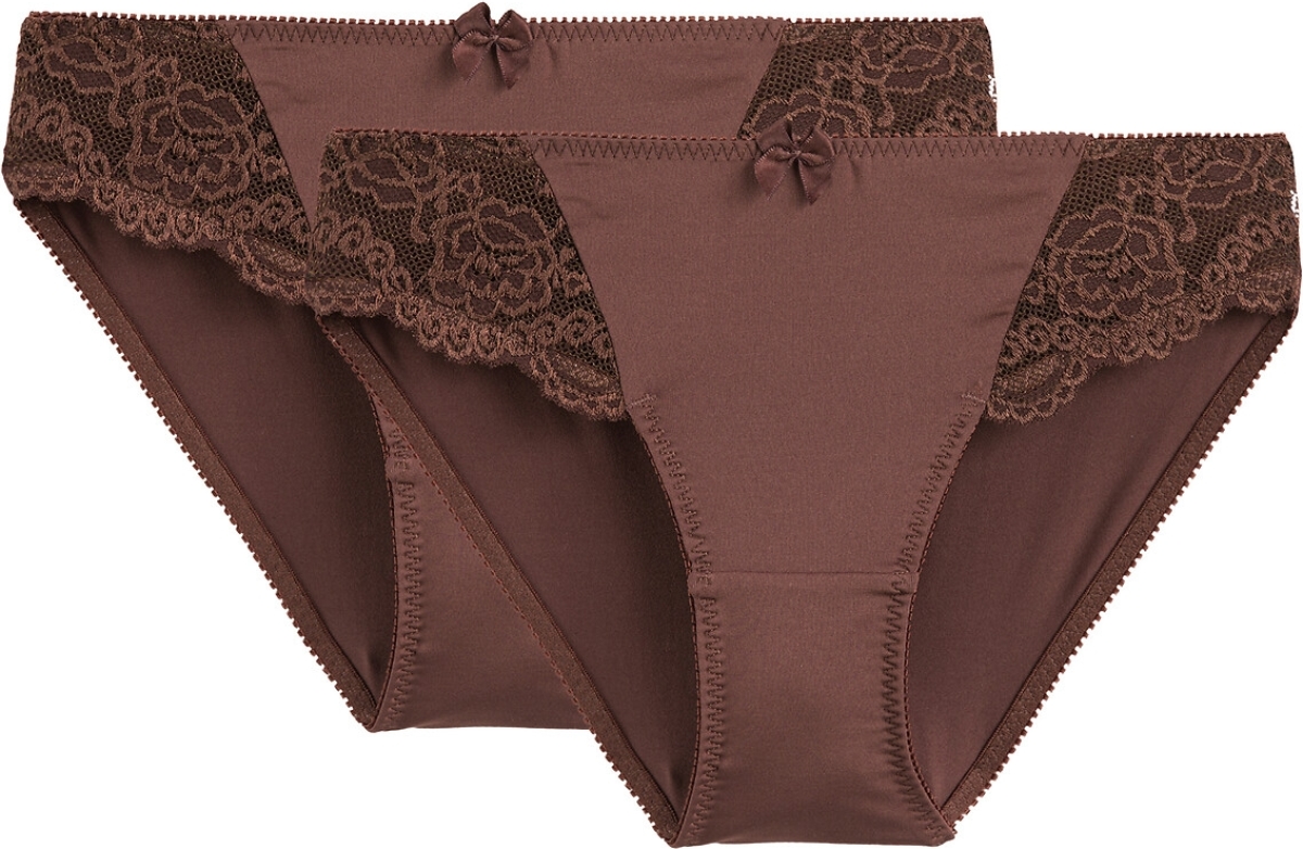 La Redoute Collections Set van 2 slips in kant en microvezel, Anthea