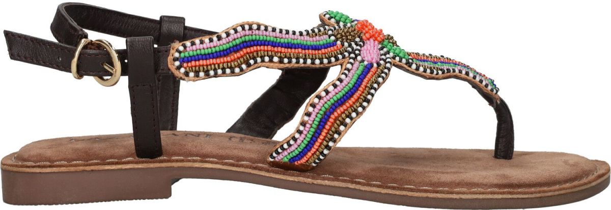Lazamani Sandaal Dames Cognac/Multi