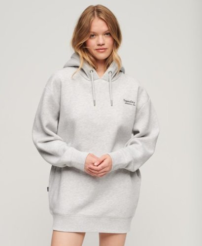 Superdry Vrouwen Essential Sweatjurk met Capuchon Lichtgrijs Grootte: 6-8