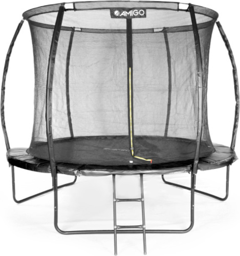 Amigo trampoline Basic met veiligheidsnet en ladder 305 cm zwart
