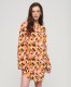 Superdry Vrouwen Mini-jurk met Open rug en Print Oranje Grootte: 44
