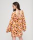 Superdry Vrouwen Mini-jurk met Open rug en Print Oranje Grootte: 40