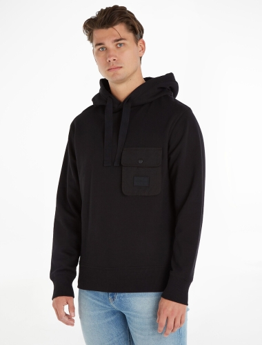 CALVIN KLEIN JEANS Hoodie in twee materialen, zak