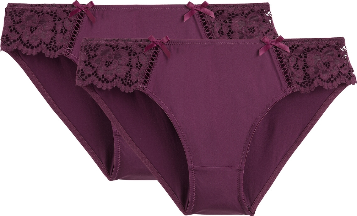 La Redoute Collections Set van 2 slips in kant en microvezel Girofle