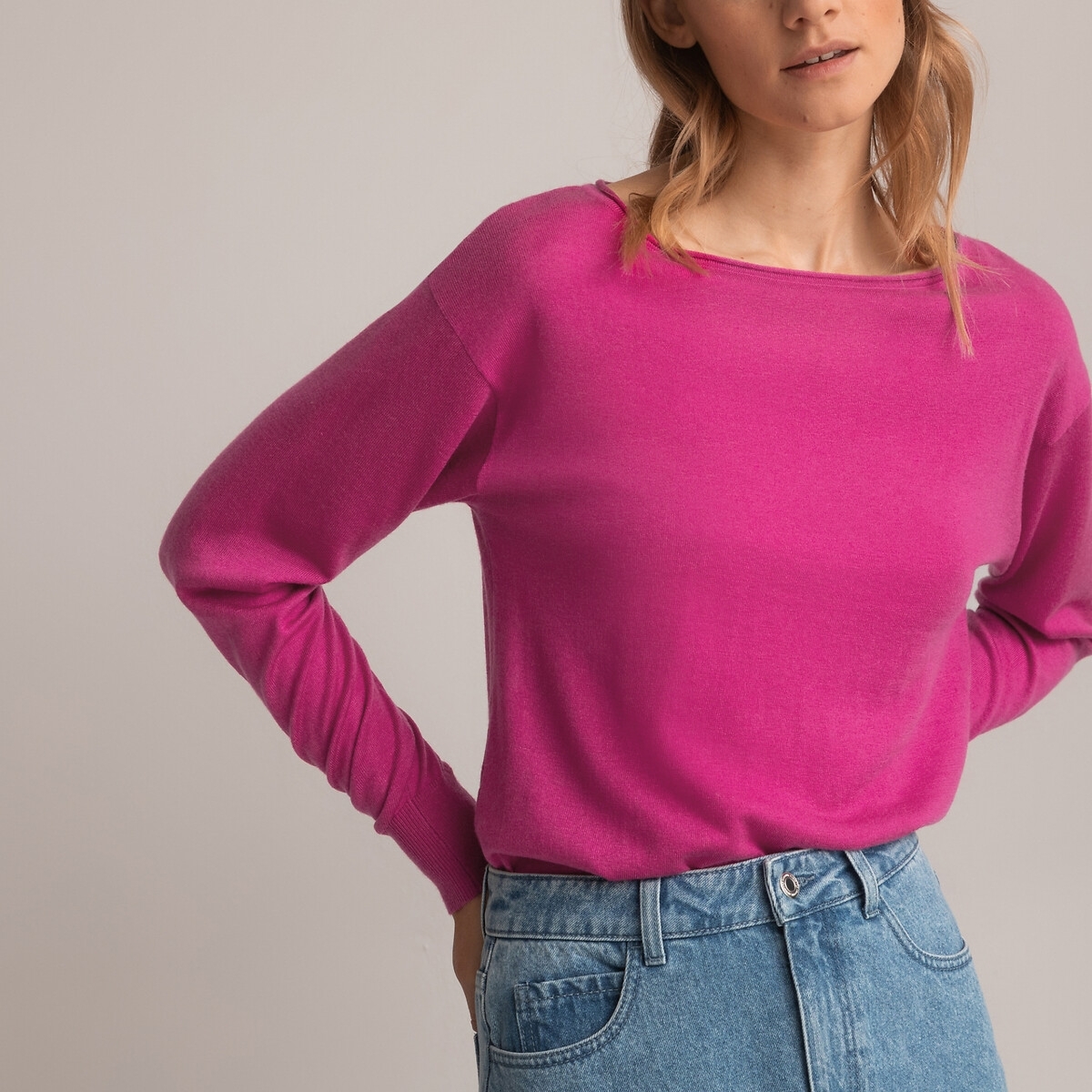 La Redoute Collections Trui met boothals, soepel tricot