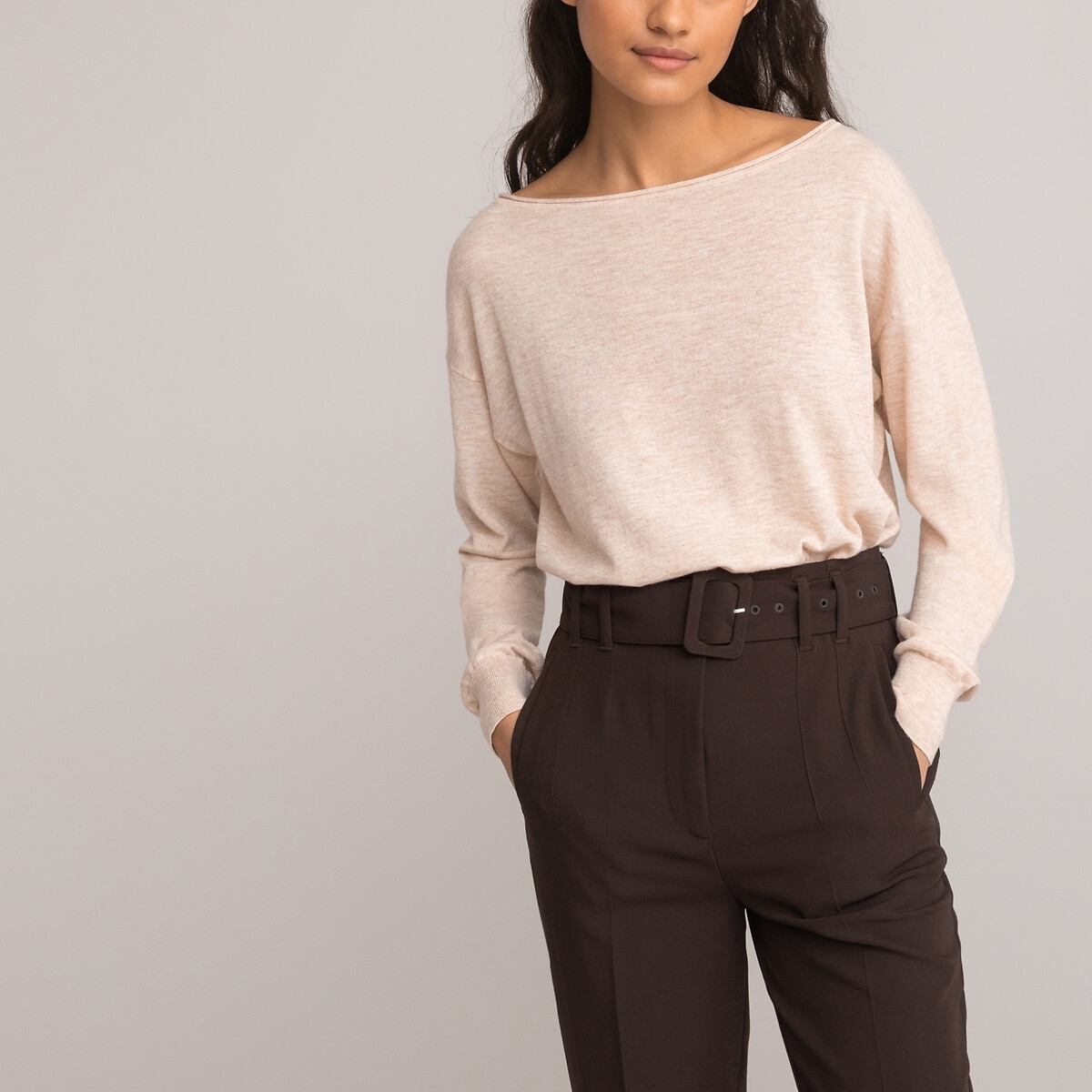 La Redoute Collections Trui met boothals, soepel tricot