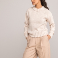 La Redoute Collections Trui met ronde hals, grof tricot