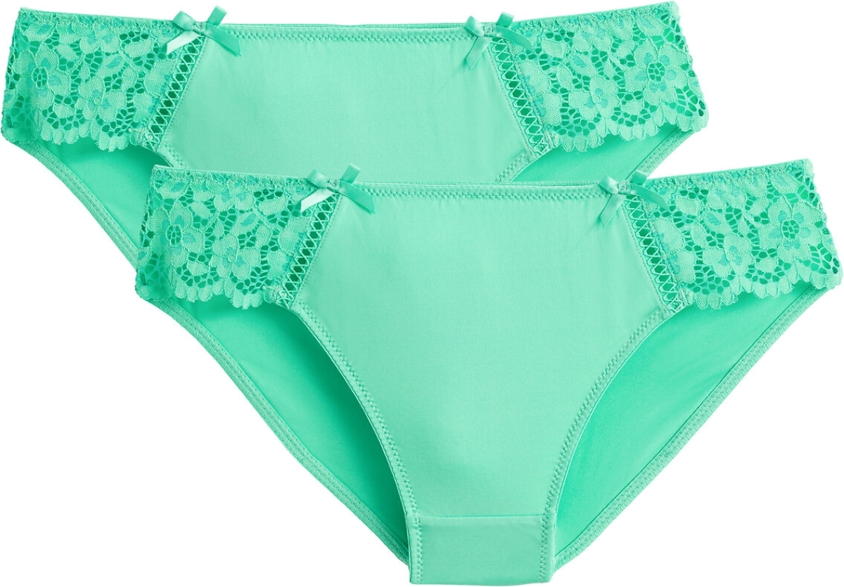 La Redoute Collections Set van 2 slips in kant en microvezel Girofle