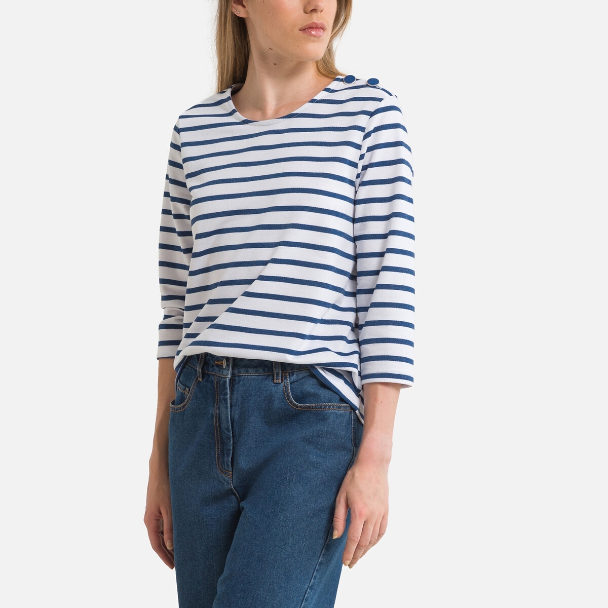 VERO MODA Sweater met 3/4 mouwen, glanzende strepen