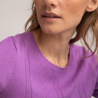 La Redoute Collections Trui met korte mouwen in fijn pointelle tricot