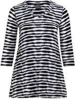 PONT NEUF tuniek met zebraprint en open detail zwart/wit