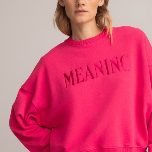 La Redoute Collections Verkorte sweater met geborduurde tekst